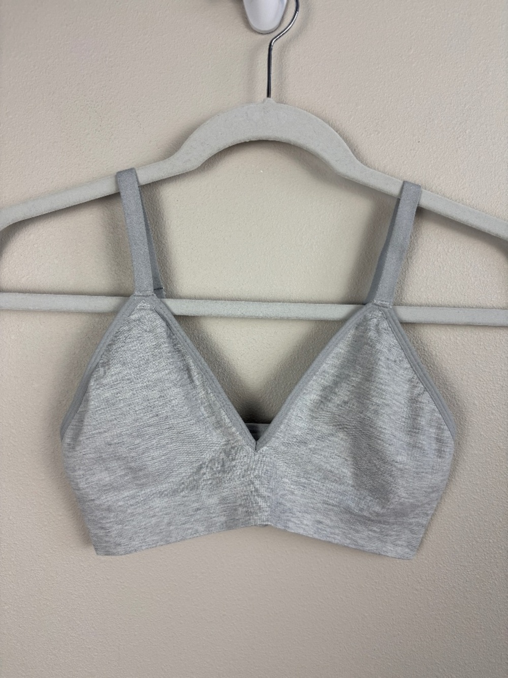 Bombas Seamless Triangle Bralette in Varsity Grey Heather - Size M/L